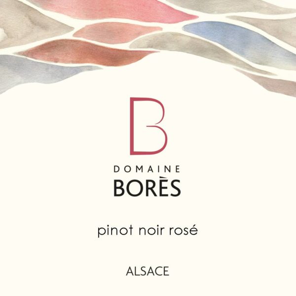 Etiquette Vin Alsace Pinot Noir Rosé Domaine Bores